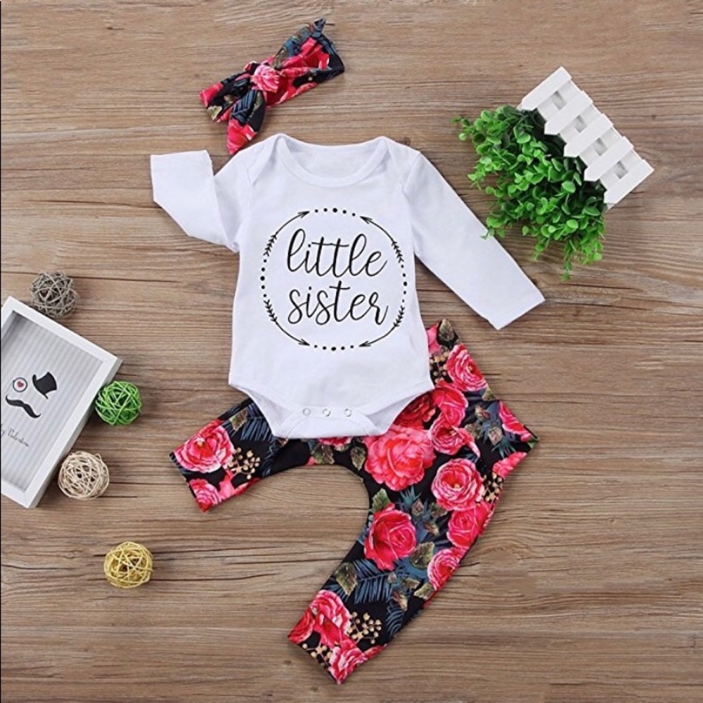 Baby girls little sister 3pc set - Picture 1 of 6